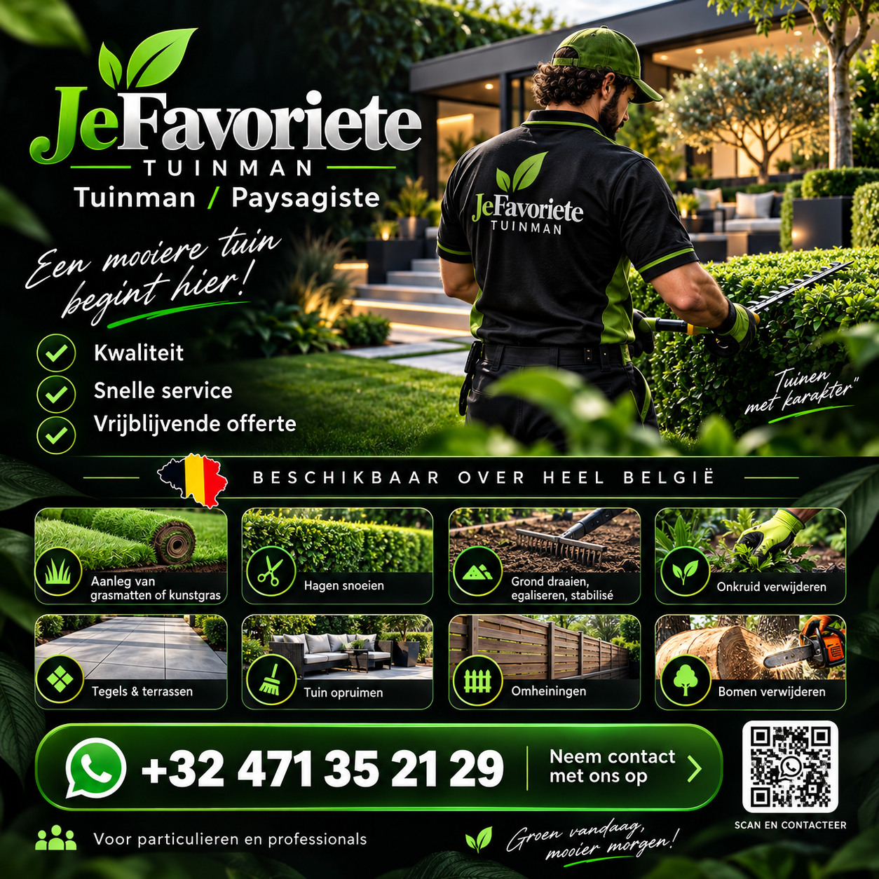 JeFavoriete Tuinman aan het werk in een verzorgde tuin